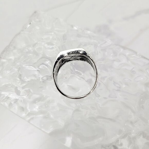 Brand New Silver & Black Square Ring Size: 9 US - Picture 5 of 9